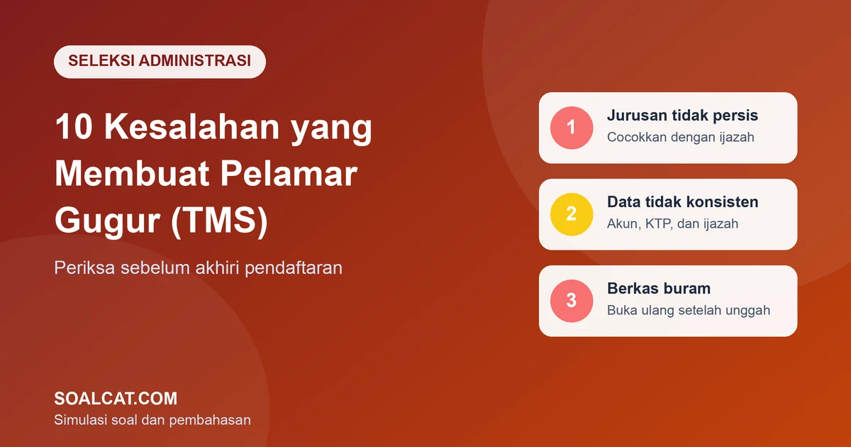 10 Kesalahan Administrasi CPNS yang Membuat Pelamar Gugur (TMS) dan Cara Mencegahnya