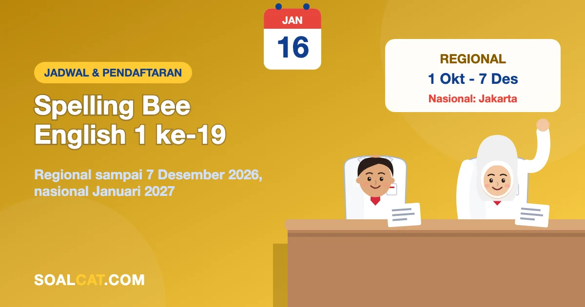 Spelling Bee English 1 Edisi ke-19: Jadwal, Cara Daftar, Biaya, dan Syarat Peserta